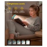Glocusent USB Rechargeable Book Light, Portable Clip-on LED Reading Light, Reading Lights for Books in Bed with 3 Amber Colors & 5 Brightness Dimmable, Compact & Long Lasting, Perfect for Book Lovers