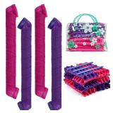 40pcs Heatless Spiral Hair Rollers with Styling Hooks, 22inch/55cm, No Heat Damage, DIY Kit for Long & Medium Hair