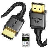 Silkland Certified HDMI 2.1 Cable, [4K@240Hz 144Hz 120Hz, 8K@60Hz] 1440P Ultra High Speed HDMI Cable 48Gbps (Upgrade Braided), HDR10+, eARC, HDCP 2.3, Compatible for Xbox/PS5/PS4/Roku TV-6.6ft