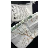 White shower curtain with Gold Branch Design