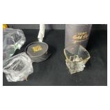 EdensDECOR Whiskey Glasses Gift Set (Luxury Gold Plated) Stemless Martini Glasses, Bourbon glass, Scotch, Cognac, Gifts for Men, Dad, Husband, Boyfriend, Grooms Men Gift