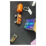 Flashstar Mini Rc Truck, 1:64 Scale Monster Truck Remote Control Car with Lights, 2.4Ghz Mini Alloy Remote Control, Speed/Steering Adjustable (Orange)