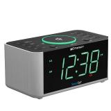 Emerson ER100202 Smartset Dual Alarm Clock Radio with USB Port and QI Wireless Phone Charger with Bluetooth, All Qi Compatible Phones