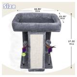 TWDEPART Cat Tree Tower with Cat Scratching Post for Indoor Cats, Activity Centre Climbing Tree with Scratching Board and Playful Toy Balls, Grey