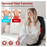 Back Massager for Chair, Vibration Massage Seat Cushion, Heated Seat Cover for Lower Back, Seat Warmer for Pain Relief, Chair Massager for Office, Gift for Men Women