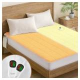 Homemate Heated Mattress Pad Queen Size for Cold Sleepers, 5 Heated Setting Coral Fleece Electric Mattress Pad Queen, Bed Warmer with Dual Controller & Auto Off 10 Hours, Fit Up to 21 Inch, 80\'x60\'