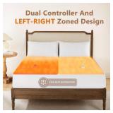 Homemate Heated Mattress Pad Queen Size for Cold Sleepers, 5 Heated Setting Coral Fleece Electric Mattress Pad Queen, Bed Warmer with Dual Controller & Auto Off 10 Hours, Fit Up to 21 Inch, 80\'x60\'