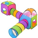 NUBUNI 4pc Pop Up Children Play Tent : 2 Crawl Tunnel + 2 Tents : Kids Tents for Boys, Girls, Babies & Toddlers for Indoor & Outdoor : Large Children Playhouse Ball Pit