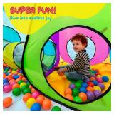 NUBUNI 4pc Pop Up Children Play Tent : 2 Crawl Tunnel + 2 Tents : Kids Tents for Boys, Girls, Babies & Toddlers for Indoor & Outdoor : Large Children Playhouse Ball Pit