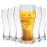 UMEIED 20oz Pilsner Beer Glasses Set of 6, Classic Beer Glass, Large Capacity Beer Cup, Stylish Beer Gifts, Beer Cups and Mugs