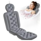 Full Body Bath Pillow for Bathtub, Thick Bathtub Cushion with Laundry Bag, Luxury Tub Pillow for Bath for Headrest Neck and Back Support Gray 51\' x 16\'