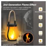 Hompavo Gen2 Solar Lanterns Outdoor with Ultra-Real Flame, Dual Charging (USB/Solar) & 2 Modes - Waterproof Decorative Hanging/Table Lights for Yard Patio Garden Gift Halloween Christmas Decoration, 2