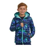 Lands' End Boys' Lightweight Packable Insulated Puffer Jacket, Blue Galaxy Space, Large