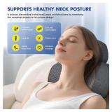 HuixinLine Neck Massager Pillow with Heat, 3-in-1 Shiatsu & Cervical Traction for Pain Relief, Ergonomic Shoulder Massager and Posture Corrector for Men & Women, Corded Electricï¼Dark Grayï¼