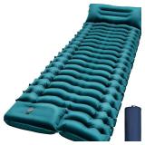 Camping Sleeping Pad, Ultralight Camping Mat with Pillow Built-in Foot Pump Inflatable Sleeping Pads Compact for Camping Backpacking Hiking Traveling Tent