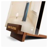 Sonny & Sloane Now Playing Vinyl Record Stand: Classic Brown Wood Record Holder - Vinyl Accessories for LP enthusiasts - Home Desk Decor for Music Lovers