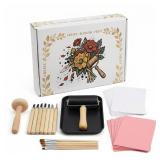 Lnncdsc Linocut Kit for Beginners & Adults â Complete Block Printing Supplies with Carving Tools, Brayer, 5 Pack 4Ã6 inch Linoleum Blocks for DIY Stamp Making, Home Art Projects, Classroom Cra