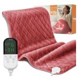 Electric Heating Pad for Pain Relief - 35\'x20\' King Size, Soft Velvet, Moist & Dry Heat, Adjustable Temperature, Auto Shut-Off, Machine Washable, Ideal for Back, Neck, Shoulder & Menstrual Cramps