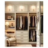 Supforce Closet Rods for Hanging Clothes, 17 to 54 Inches Stepless Adjustable Metal Closet Rod, 1.3 Inches Heavy Duty Clothes Hanging Rod for Closet Wardrobes Laundry RV, Golden