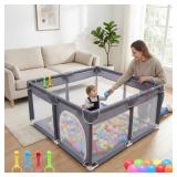 Orian Baby Playpen 50x50 Large Play Yard for Babies and Toddlers, Indoor Outdoor Playpen, Sturdy Baby Play Pen with Mesh Sides, Safe Baby Fence Play Area, Assembly Required/Not Portable, w Storage Bag