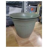 Decorative Gray Plastic Planters with Pattern