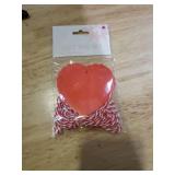 Heart Shaped Gift Tags with Red and White String