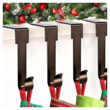 SPSHENG Christmas Stocking Holders for Mantle, 4 Pack Stocking Hangers for Mantel, Non-Skid Stocking Hangers, Lightweight Stocking Hooks for Fireplace Home Party Decor
