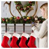 SPSHENG Christmas Stocking Holders for Mantle, 4 Pack Stocking Hangers for Mantel, Non-Skid Stocking Hangers, Lightweight Stocking Hooks for Fireplace Home Party Decor