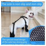 BECROWM Waterproof Dog Boots for Small/Medium Dogs -Dog Paw Protectors Dog Suspender Boots Anti-Slip Pet Shoes for Outdoor Walking, Reflective Stay-On,Dirt-Proof Comfortable Booties (Black, Medium)