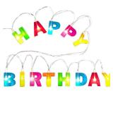Novelty Place \'Happy Birthday LED String Lights, Multicolor Light Up Letter Birthday Party Hanging Decorations (1.2\' Letter Size, 3' Long, Battery Not Included)