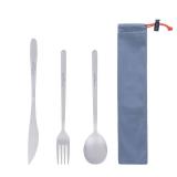 Boundless Voyage Titanium Cutlery Set Portable Camping Tableware Chopsticks Knife Fork Spoon Set for Home Travel (3 PCS SET)