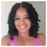 BOHOBABE Passion Twist Crochet Hair 10 Inch Short Pre looped Passion Twist Hair Extensions Pre twisted Crochet Synthetic Braiding Hair 8 Packs Natural Black Braids for Women (1B)