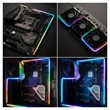 Speclux NEON Addressable RGB PC LED Strip, 2x15.7inch WS2812 RGB Rainbow Magnetic ARGB Strip for 5V 3-pin Aura SYNC, Gigabyte RGB Fusion, MSI Mystic Light Sync, with 12pcs Strong Magnetic Brackets