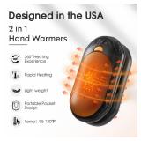 AI Hand Warmers Rechargeable 2 Pack, 20Hrs Long Safe Heat, AI Smart Chips Electric Hand Warmers, Portable Pocket Heater, Gifts for Christmas, Outdoor, Golf, Hunting, Camping Accessories