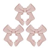 Koythin 3-Piece Bow Silicone Spoon Rest and Spatula Holder, Cute Spoon Rest for Kitchen Counter, Bow Shaped Cooking Holder and Steam Release, Drip-Free Kitchen Gadgets for Pots & Pans (Pink)