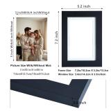 4x6 Double Picture Frame with Tempered Glass in Black,Vertical Display 3x5 with Mat or 4x6 without Mat, Engineered Wood Bifold Photo Frame for Tabletop,Nice Gift for Memories & DÃ©cor (PS008-BKX6)