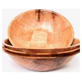 United Brands USA Wood Wooden Salad Bowl Set 4 (10 inches)