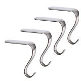 DOYOLLA Christmas Stocking Holders Xmas Fireplace Hanger Hooks Holiday Mantel Garland Clips Metal Grips Set of 4 (Silver)