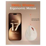 DAREU Ergonomic Vertical Wireless Mouse,2.4GHz / BT Optical Vertical Mice with Ergo Design for Comfort and Reduced Wrist Strain,3 Multi-Device Connectivity for Computer/PC/Laptop, Suit for Small Hand