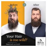 Belula Boar Bristle Hair Brush Set for Men - Soft Mens Hair Brush for Thin, Normal & Short Hair - Includes Wooden Comb, 2 Palm Brushes & Travel Bag - Best Hair Brushes for Men!