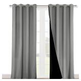 NICETOWN Full Shade Curtain Panels, Pair of Energy Smart & Noise Blocking Out Blackout Drapes for Dining Room Window, Thermal Insulated Guest Room Lined Window Dressing(Silver Grey, 52 x 120 inch)