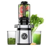 EILKOS Juicer Machines, Cold Press Juicer with Wide Feed Chute, Slow Masticating Juicers for Whole Vegetables & Fruits, High Juice Yield, Easy to Clean, Large Auger, Light Silver