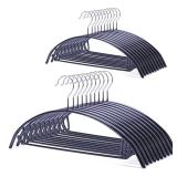 Nature Smile Non Slip PVC Coating Sweater Hangers,Dress Suit Coat Hangers,Shoulder Bump Free Golf T Shirts Clothes Hangers (Black Color 20 Pack)