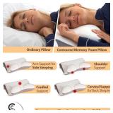 Pillow for Neck and Shoulder Pain Relief â Cervical Memory Foam Contour Pillow â Orthopaedic Ergonomic Design Aligns Spine, Reduces Pressure & Snoring â for Side, Back & Stomach Sleeper
