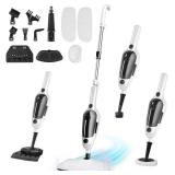Steam Mop - 11-in-1 Steam Cleaner for Home with 15.2 OZ Water Tank & 23FT Power Cord, Detachable Steam Mops for Floor Cleaning MultiPurpose Steamer for Hardwood, Tile, Furniture with 11 Accessories