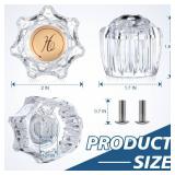 Enhon 2 Pairs Bathroom Faucet Knobs Replacement, Bathtub Faucet Handles Compatible with Delta/Delex/Peerless, Hot and Cold Sink Faucet Knobs Replacement Parts in Clear Acrylic, Include Screws