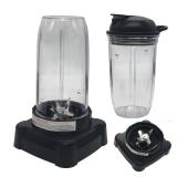 9 in 1Replacement parts update extractor blade and personal 24oz cup with to go lid for Ninja Professional 72oz Countertop Blender BL660W/BL660W/BL660/BL740/BL770/BL771/BL773CO/780 (24oz cup*2)