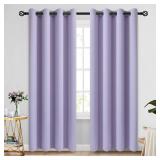 COSVIYA Grommet Room Darkening Curtains 84 inch Length 2 Panels,Thick Polyester Light Blocking Insulated Thermal Window Lilac Curtain Drapes for Bedroom/Living Room,52x84 inches