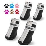 QUMY Dog Shoes for Small Dogs, Puppy Dog Boots & Paw Protector for Winter Snow Day, Summer Hot Pavement, Waterproof in Rain Weather, Outdoor Hiking, Indoor Hardfloor with Skid-Resistant Sole Black 4