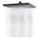 Hibbent cUCPC Certified Metal Rain Shower Head, 12'' High Pressure Shower Heads, Square Large Bathroom Rainfall Shower Head with Adjustable Brass Ball Joint, Waterfall Full Body Coverage, Matte Black